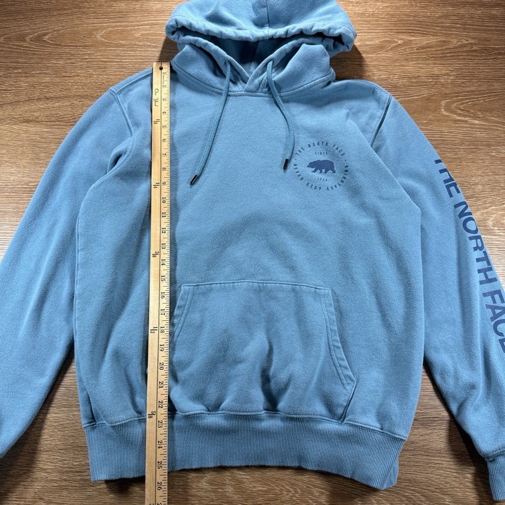 The North Face Hoodie Men's S Blue Pullover Sweatshirt Logo Graphic Cotton Blend - Picture 11 of 14